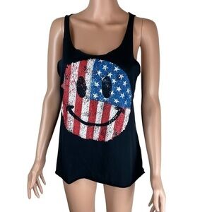 Modern Lux American Flag Smiley Print Tank
